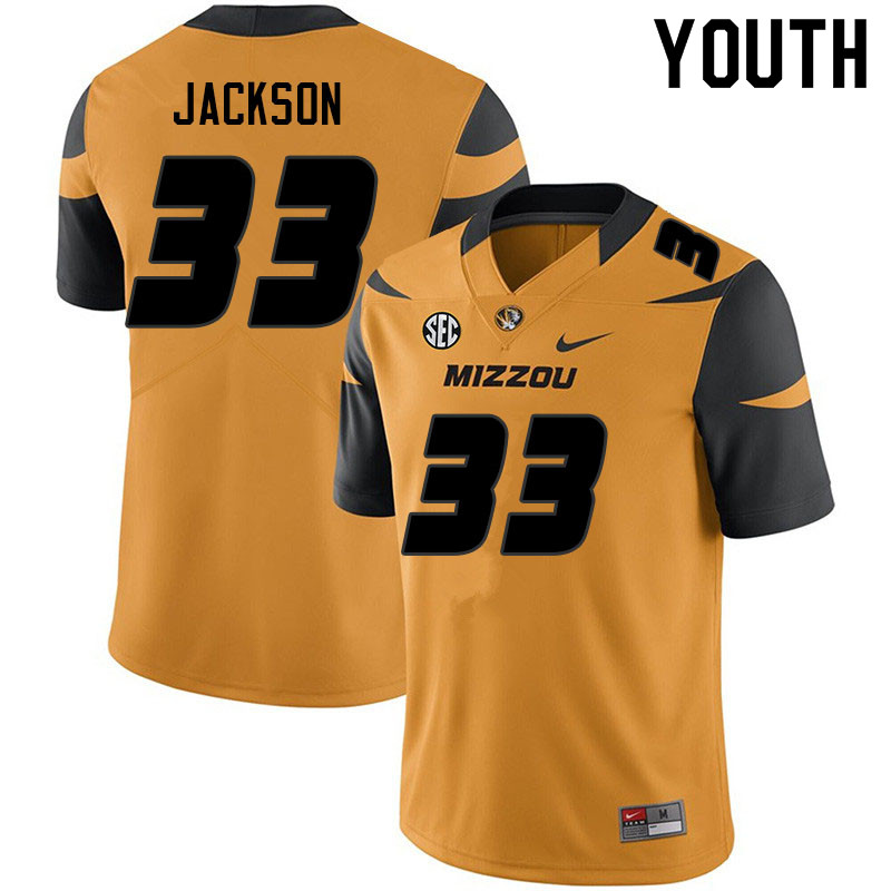 Youth #33 Bryce Jackson Missouri Tigers College Football Jerseys Sale-Yellow
